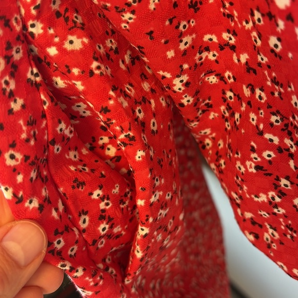 Wild Fable Red Floral Long Sleeve Dress tunic XS - Picture 7 of 7